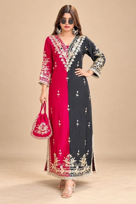 Crimson Noir Sheesh Mahal Festive Dress