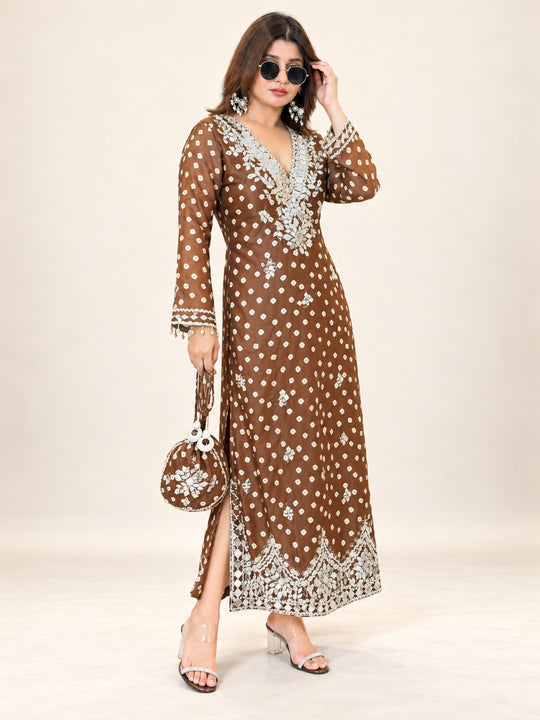 Jamuni Sheesh Mahal Festive Dress with Potli