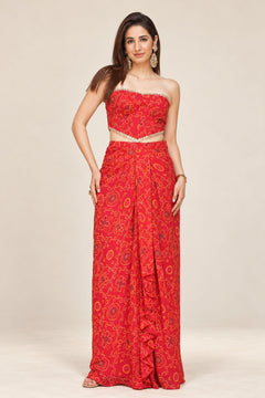 Emerald Riwaayat Corset Drape Skirt Set