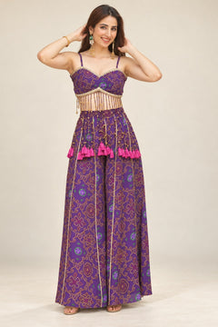 Jamuni Bandhej Tassel Palazzo Set
