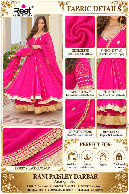 Rani Paisley Darbar Anarkali Set