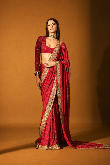 Crimson Maharani Luxe Embellished Saree