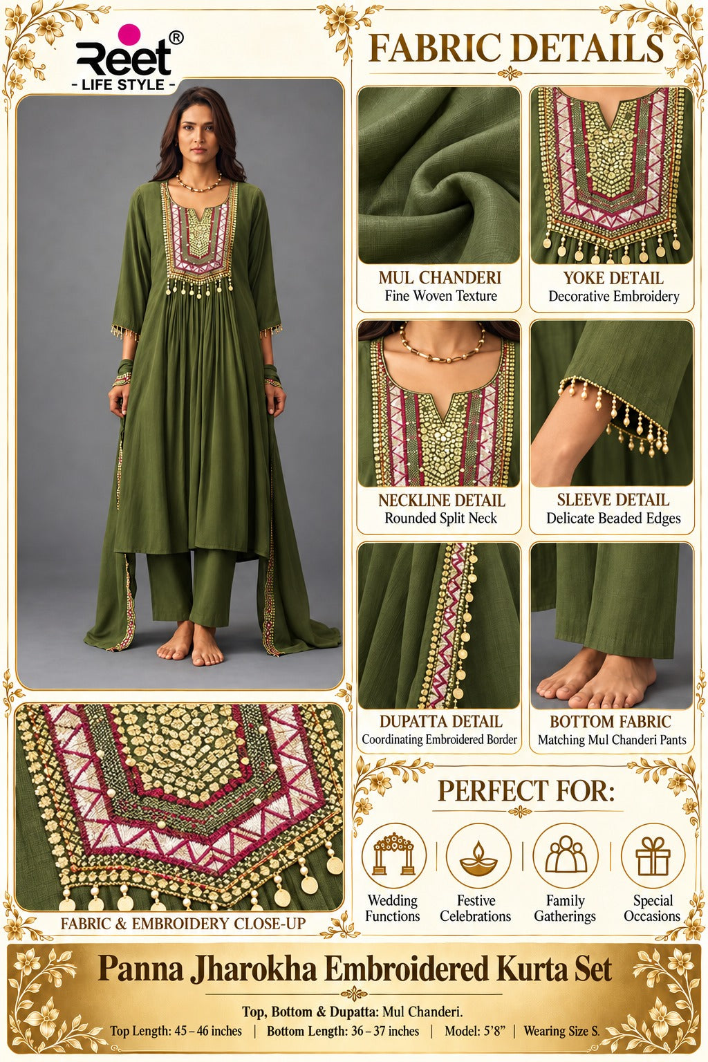Panna Jharokha Embroidered Kurta Set