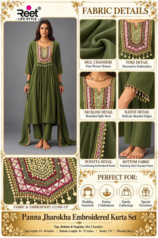Panna Jharokha Embroidered Kurta Set