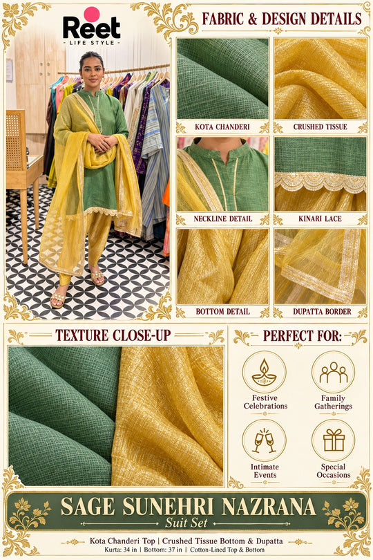 Sage Sunehri Nazrana Suit Set