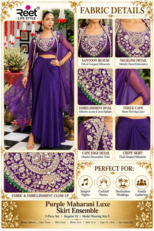Purple Maharani Luxe Skirt Ensemble