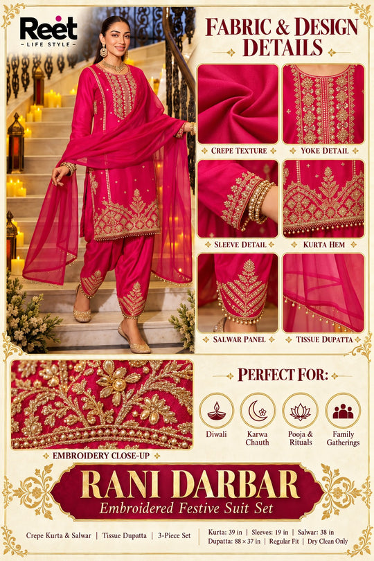 Rani Darbar Embroidered Festive Suit Set