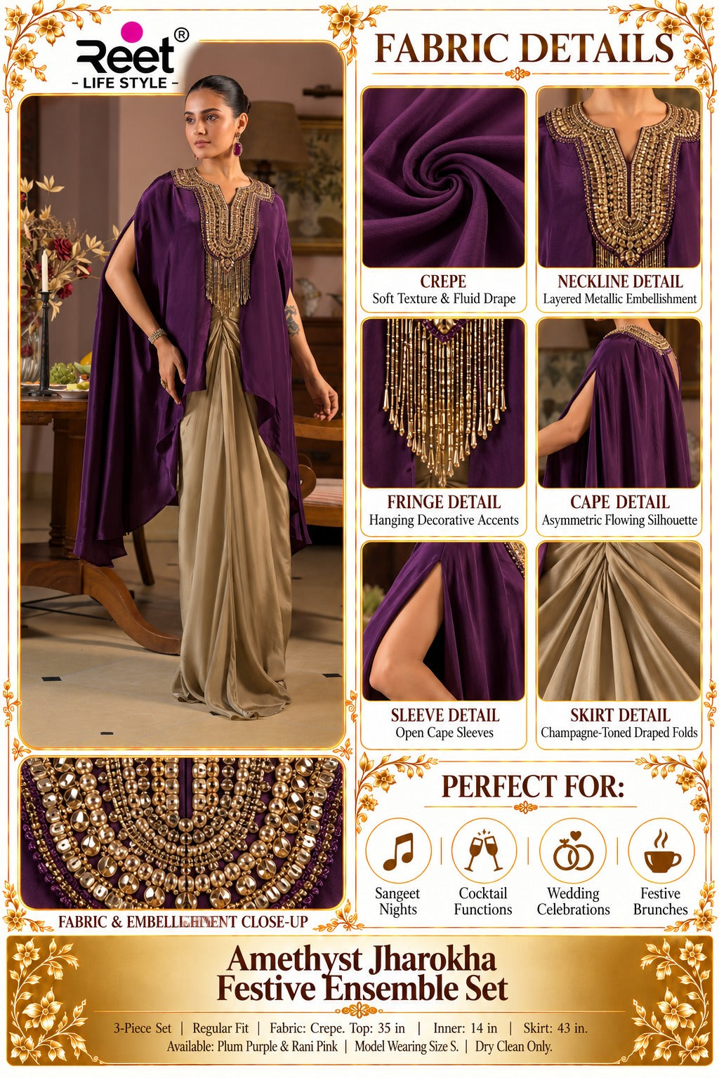 Amethyst Jharokha Festive Ensemble Set