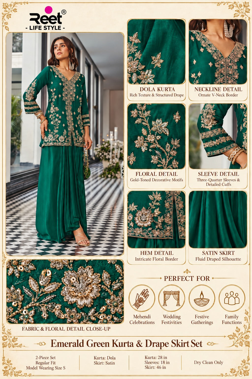 Gulistan Panna Festive Skirt Set
