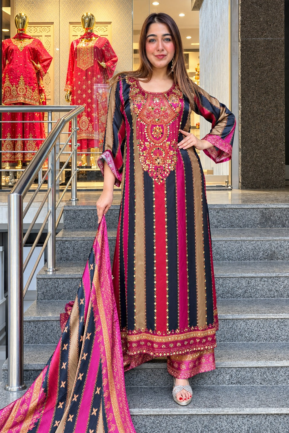 Mehfil Ranggul Embroidered Set