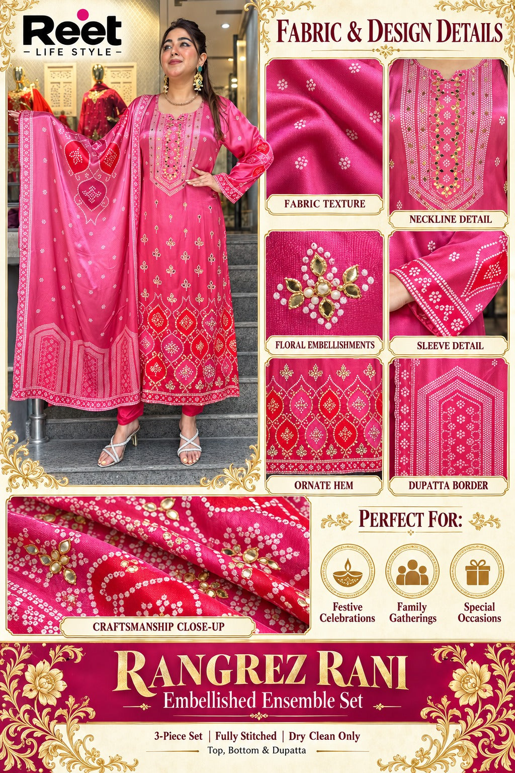 Rangrez Rani Embellished Kurta Set