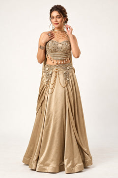 Champagne Maharani Embellished Lehenga