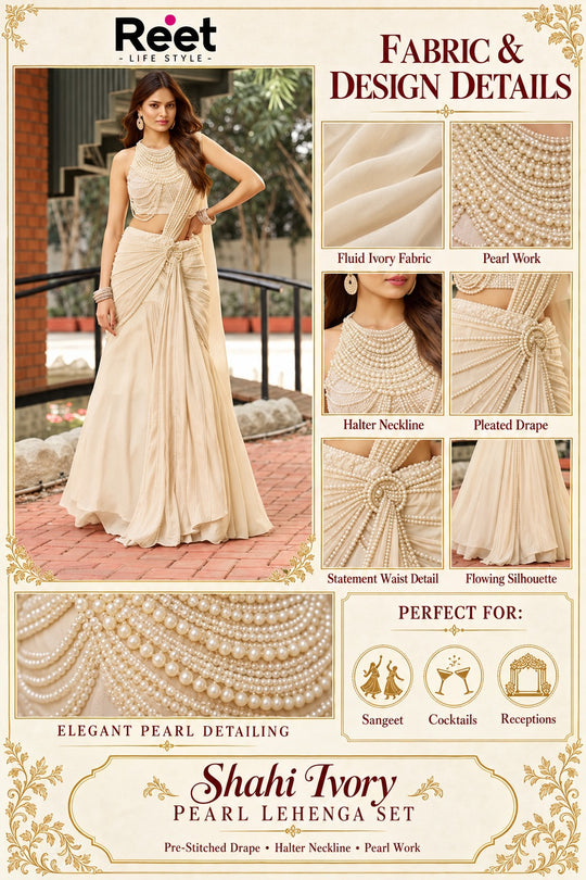 Shahi Ivory Pearl Lehenga Set