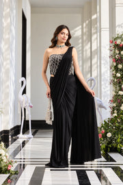 Noir Sitara Corset Drape Saree