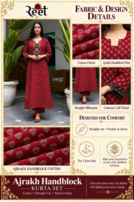Ajrakh Riwaayat Kurta Set