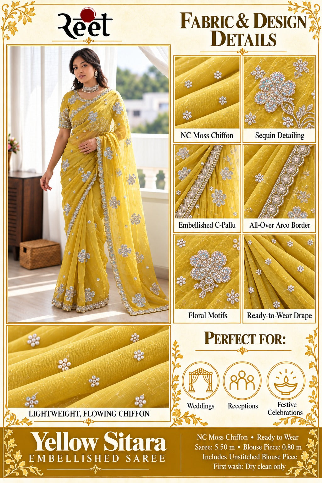 Kesari Maharani Embellished Saree