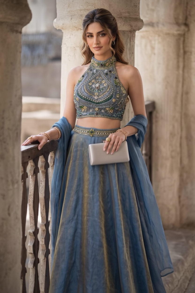 Met Gala-Inspired Amethyst Couture Lehenga