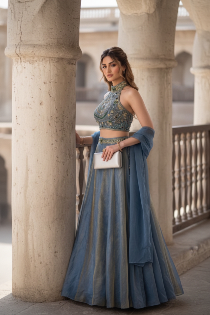 Met Gala-Inspired Amethyst Couture Lehenga