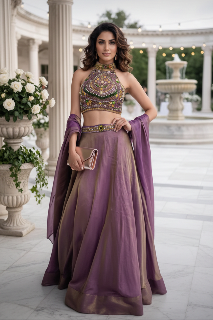 Met Gala-Inspired Amethyst Couture Lehenga