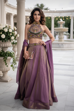 Met Gala-Inspired Amethyst Couture Lehenga