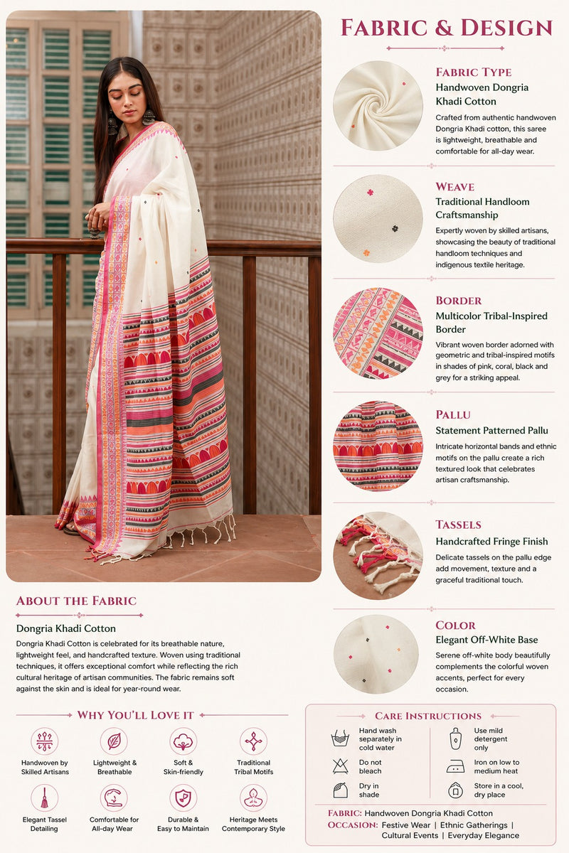 Dongria Heritage Khadi Saree