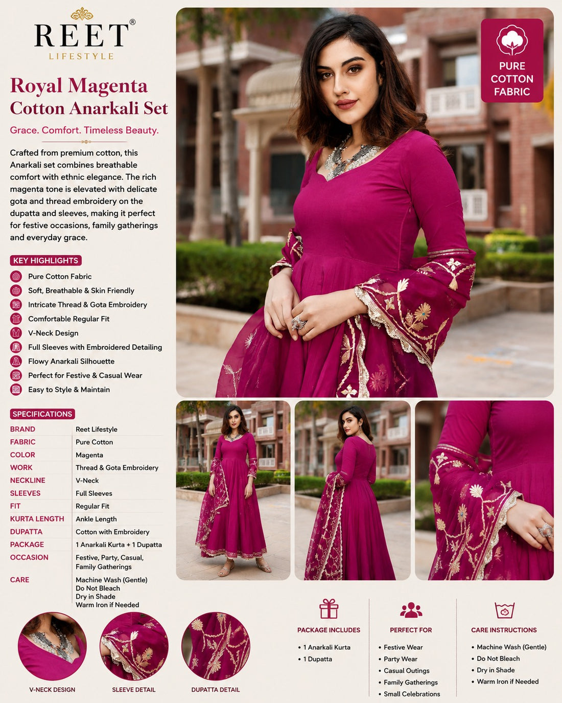 Amara Gota Patti Anarkali Set
