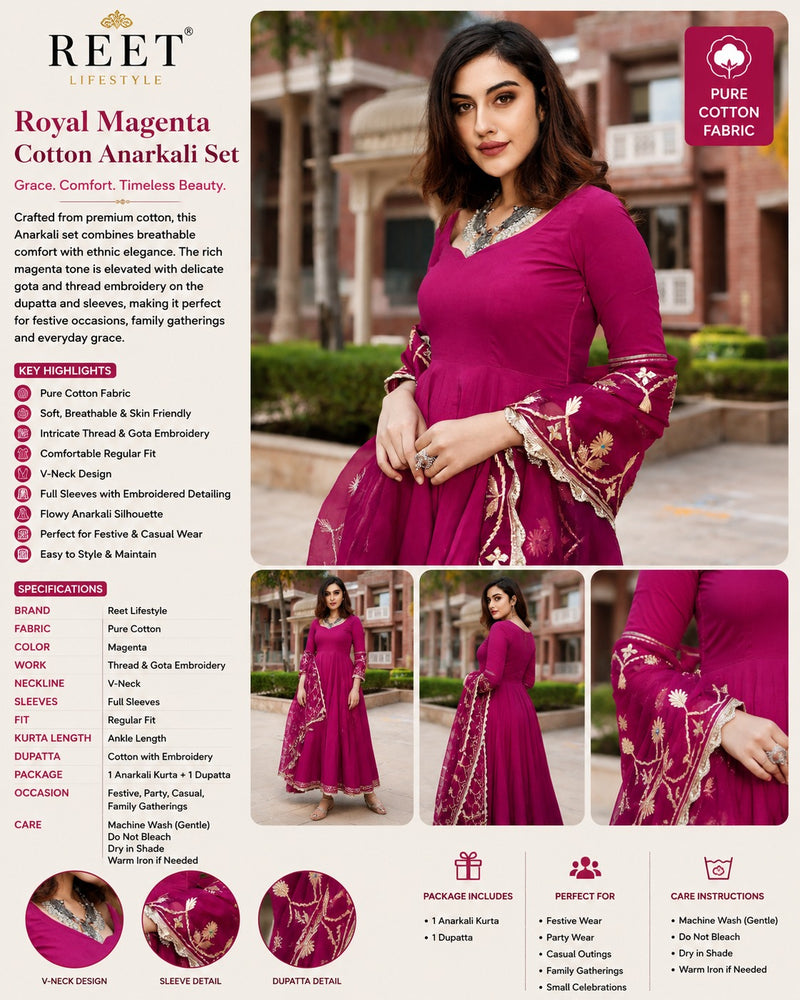 Amara Gota Patti Anarkali Set