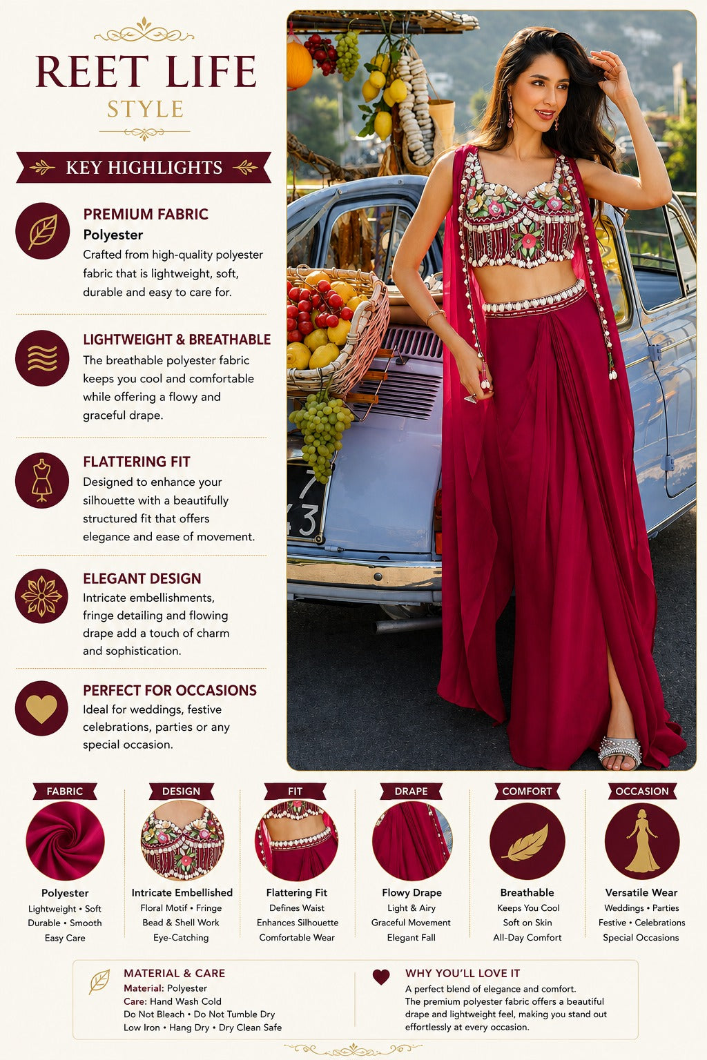 Rani Royale Mirror Work Embroidered Set for Women