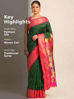 Rajwada Green Paithani Ready to Wear Saree with Blouse
