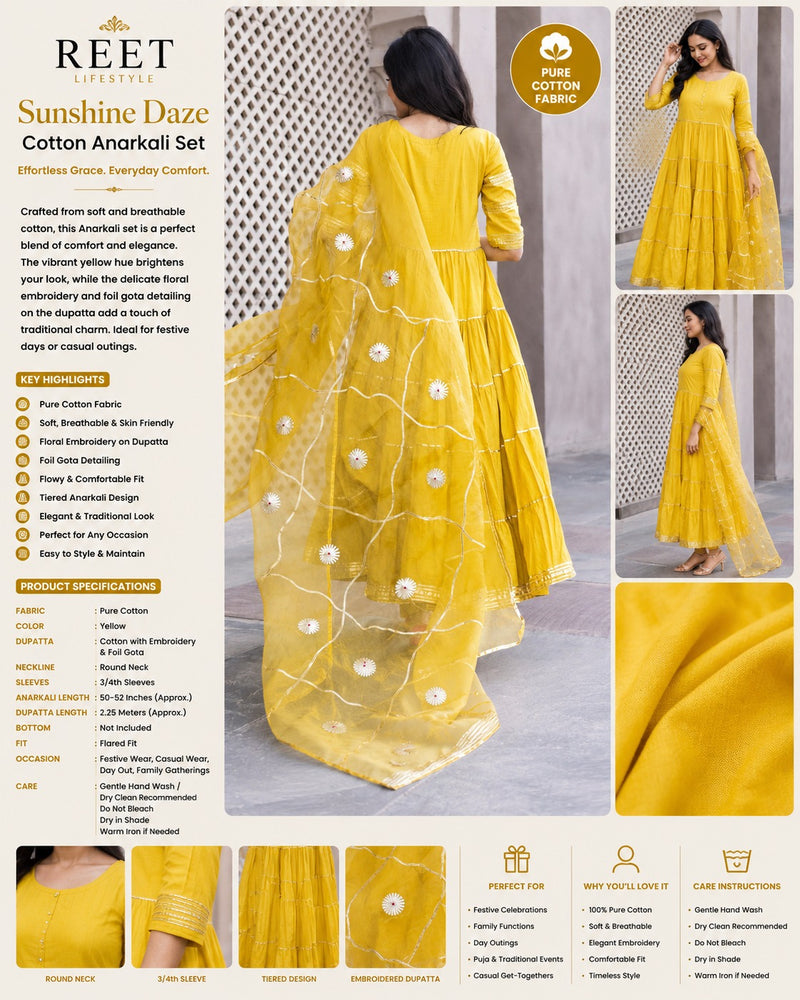 Noor Saffron Festive Anarkali Suit Set