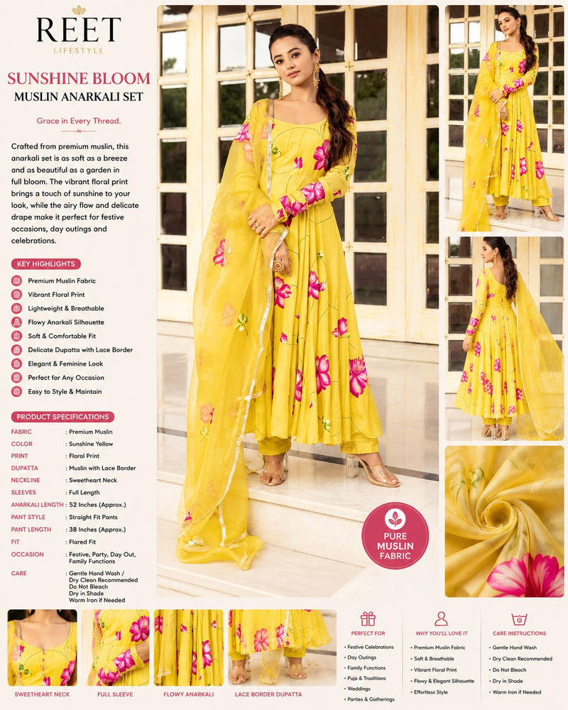 Meher Floral Handpainted Suit Set