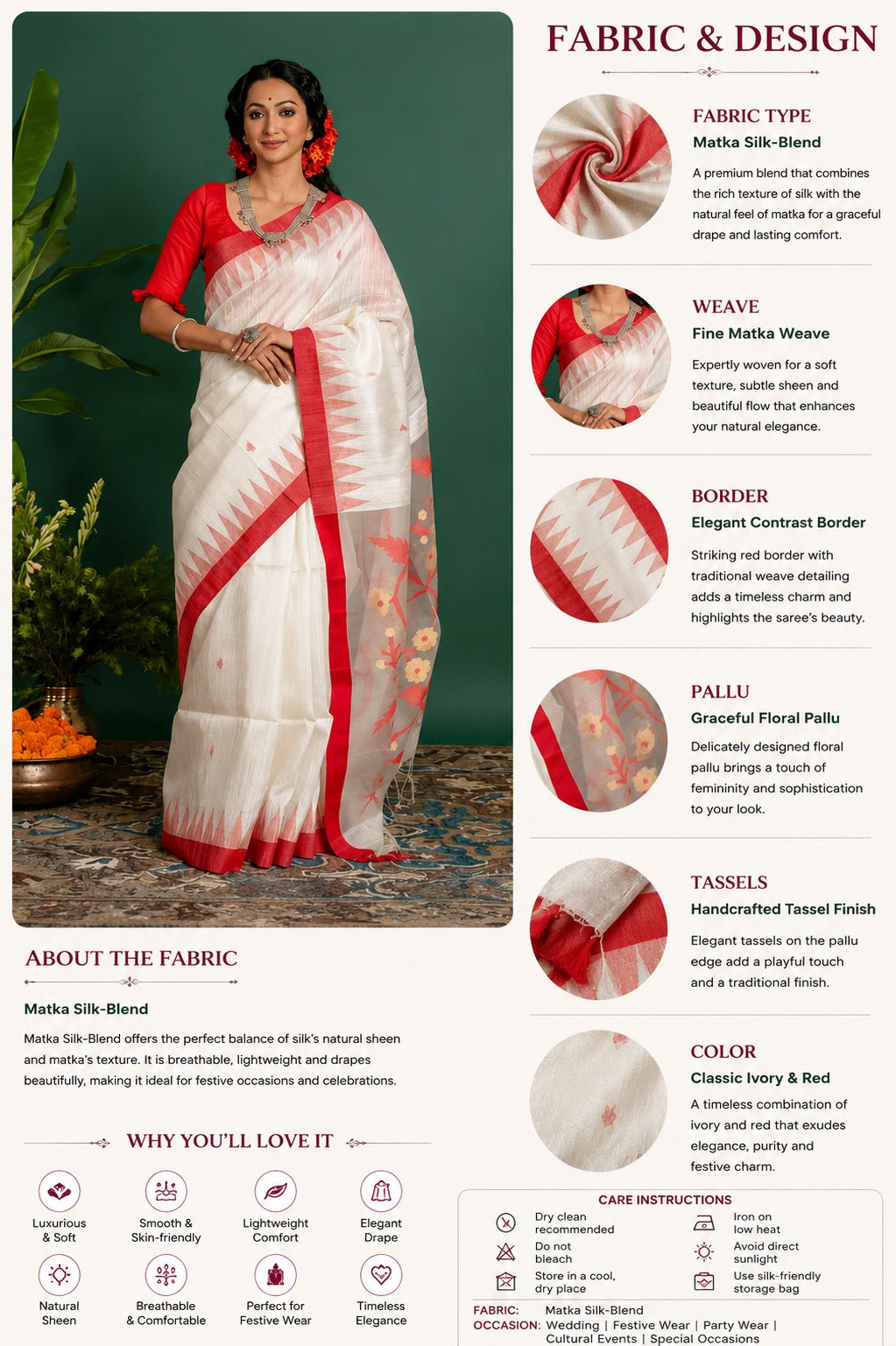 Matka Jamdani Heritage Saree