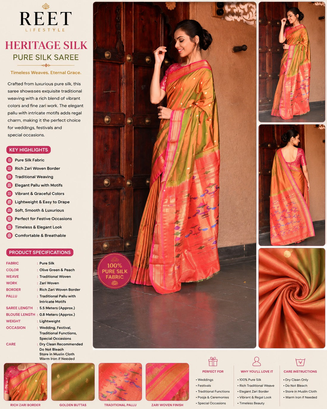 Kanak Noor Paithani Silk Saree