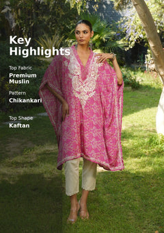 Sunheri Chikankari Luxe Kaftan Set