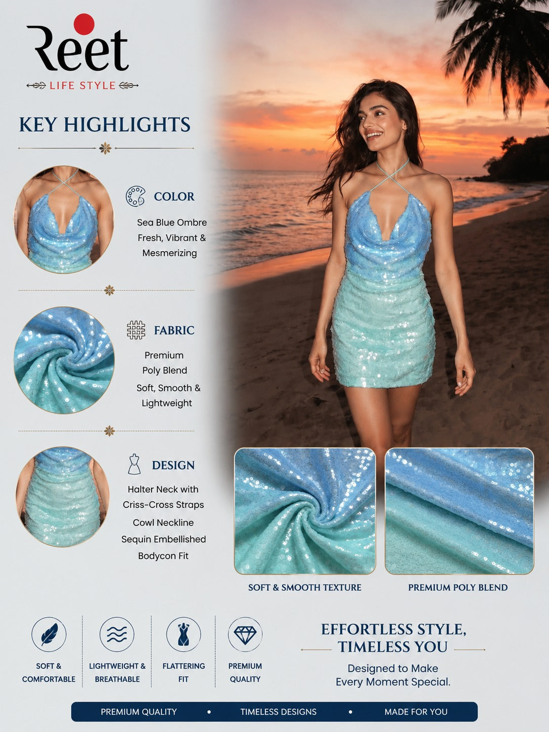 Ocean Pearl Sequin Dress