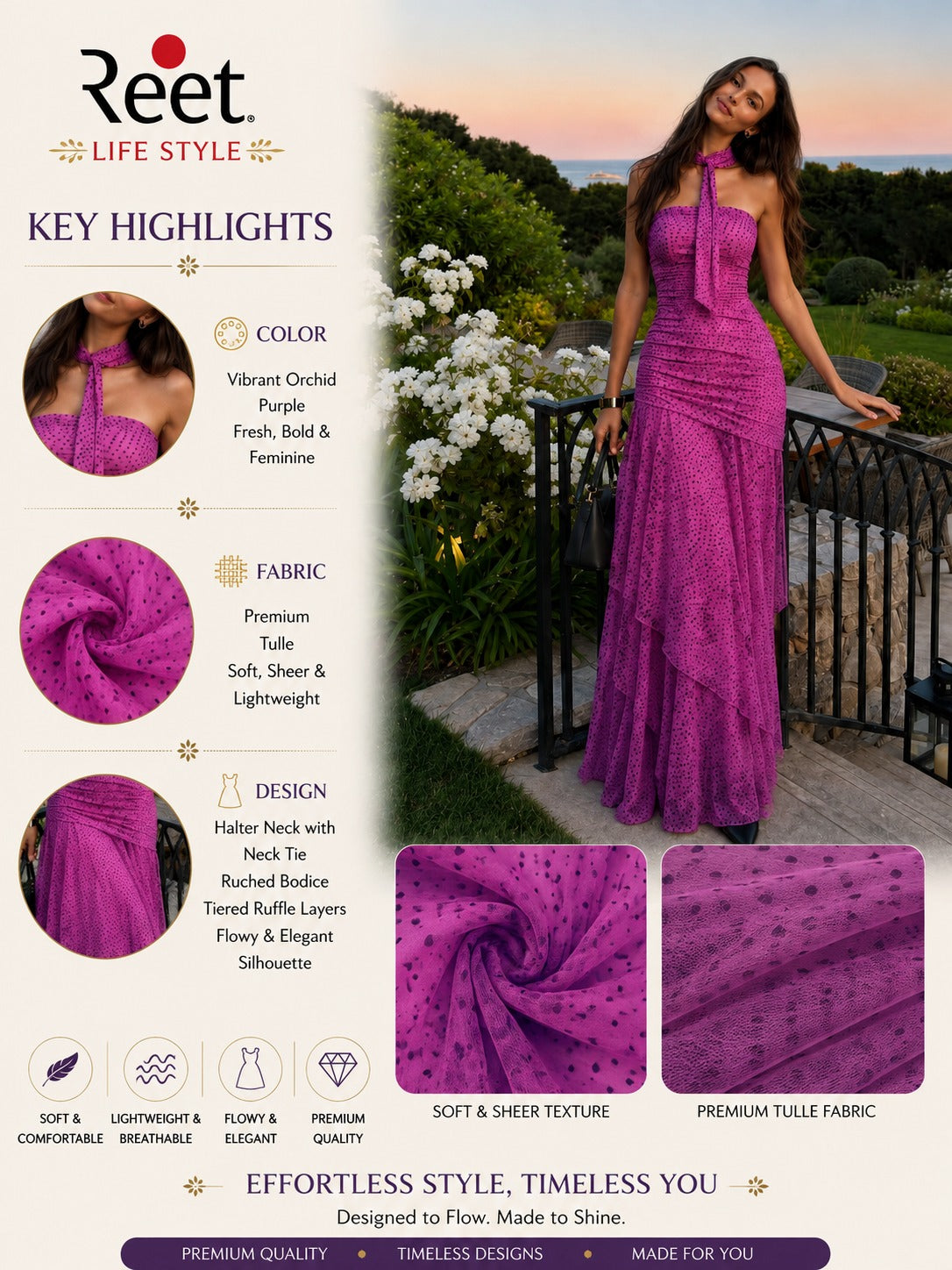 Rose Mirage Scarf Maxi Dress