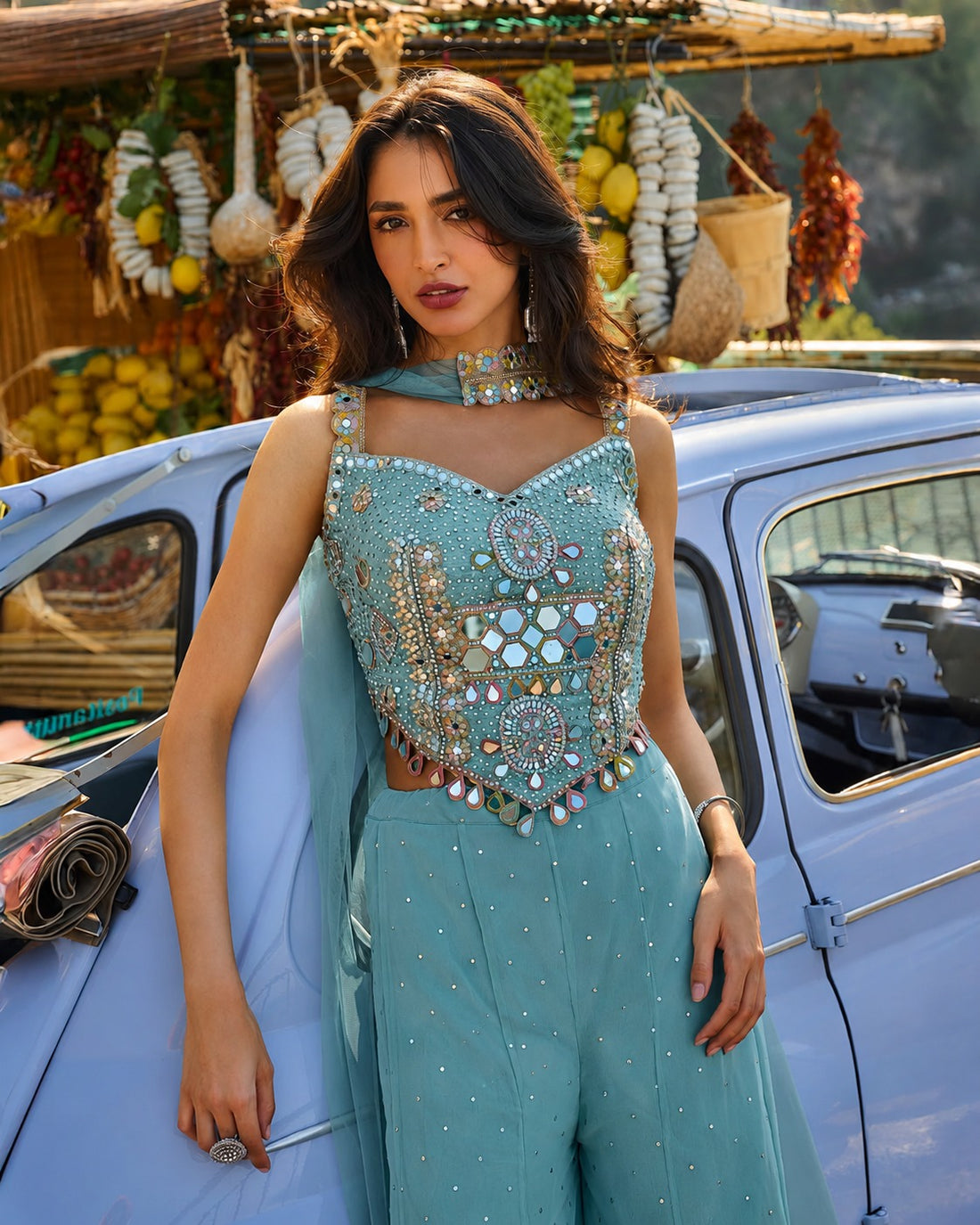 Moonlight Royale Mirrorwork Sharara Set for Women
