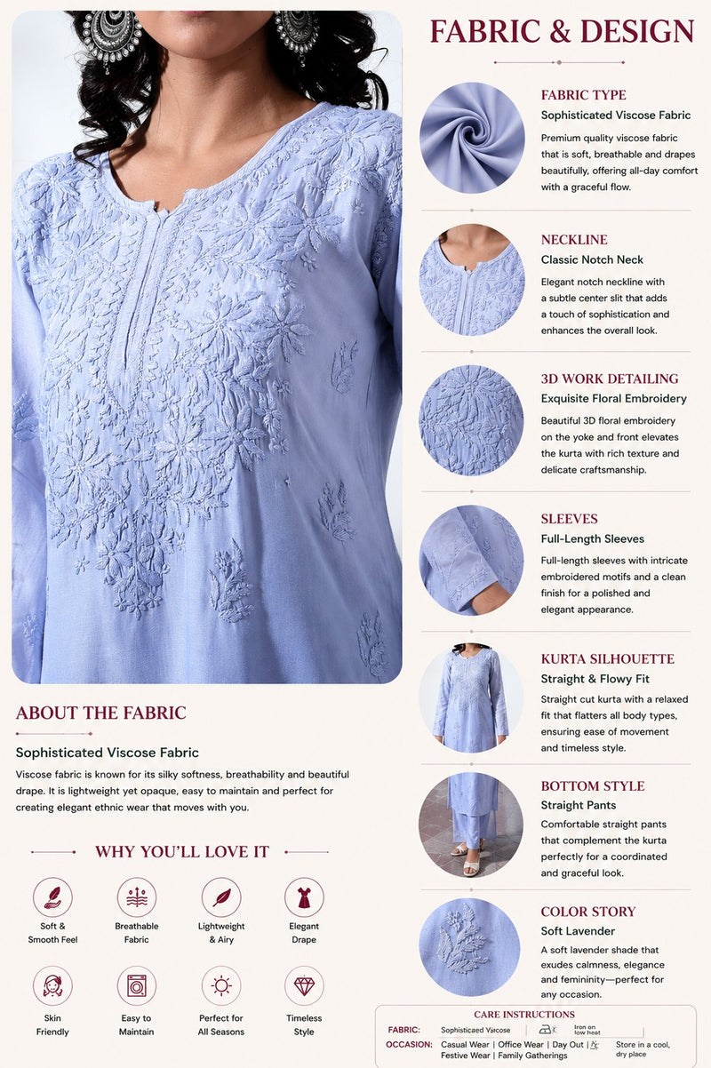 Palak Ombre Blue Muslin Long Kurta