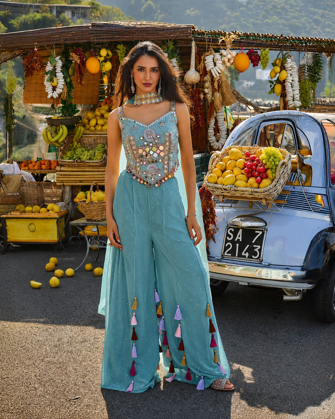 Moonlight Royale Mirrorwork Sharara Set for Women