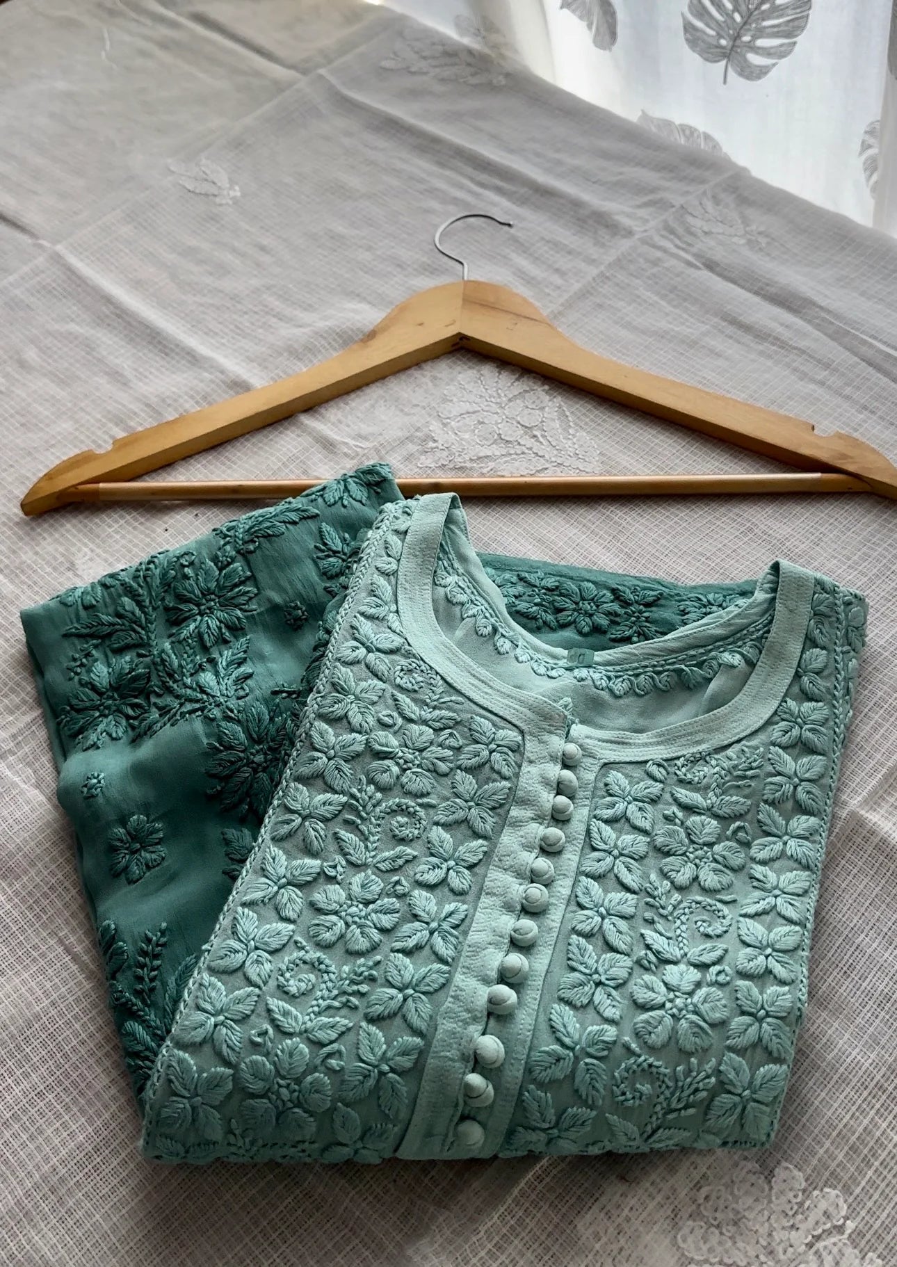 hand embroidered georgette kurta