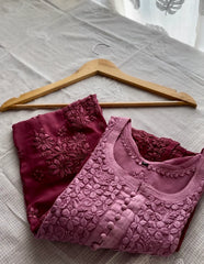 Chikankari kurta with inner lining