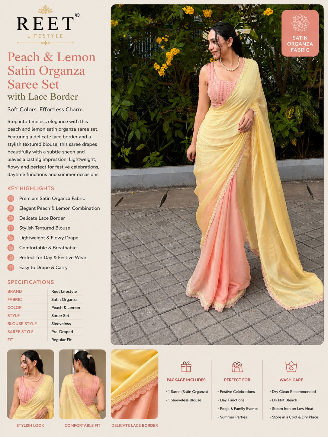 Pansy Pastel Pre-Draped Saree