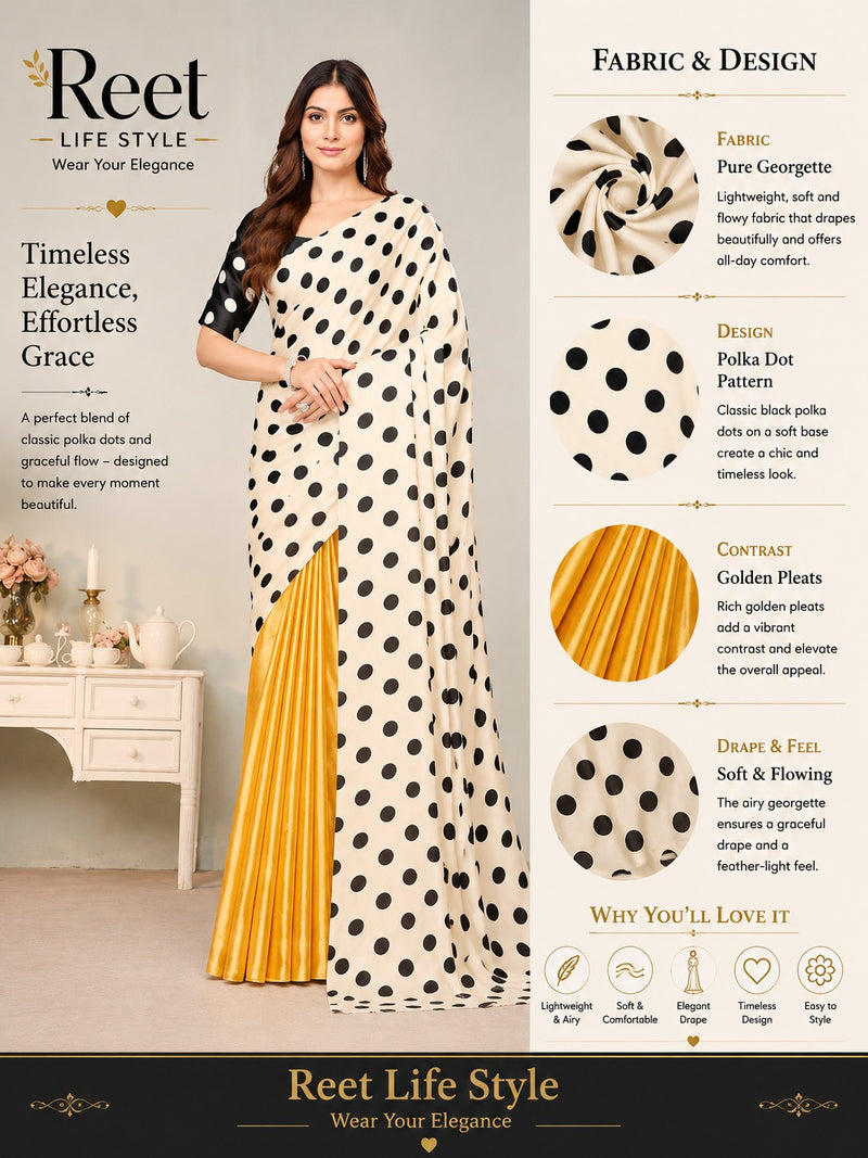 Garden Glow Satin Half and Half Saree