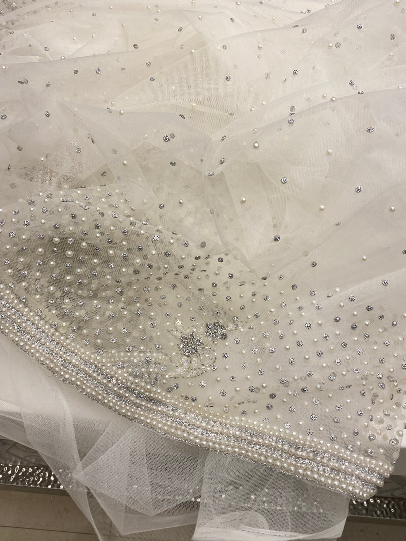 Net embroidery saree