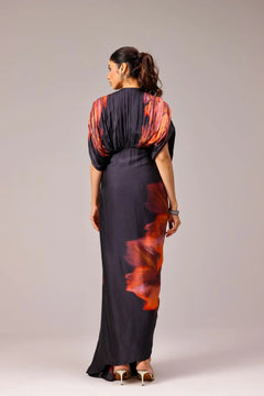 Ember Eclipse Draped Gown