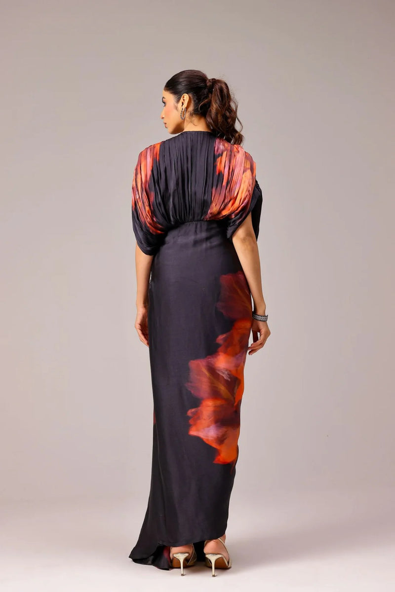Ember Eclipse Draped Gown