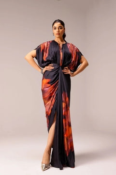Ember Eclipse Draped Gown