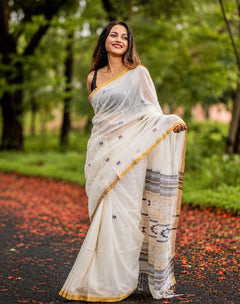 Ivory Grace Handloom Saree