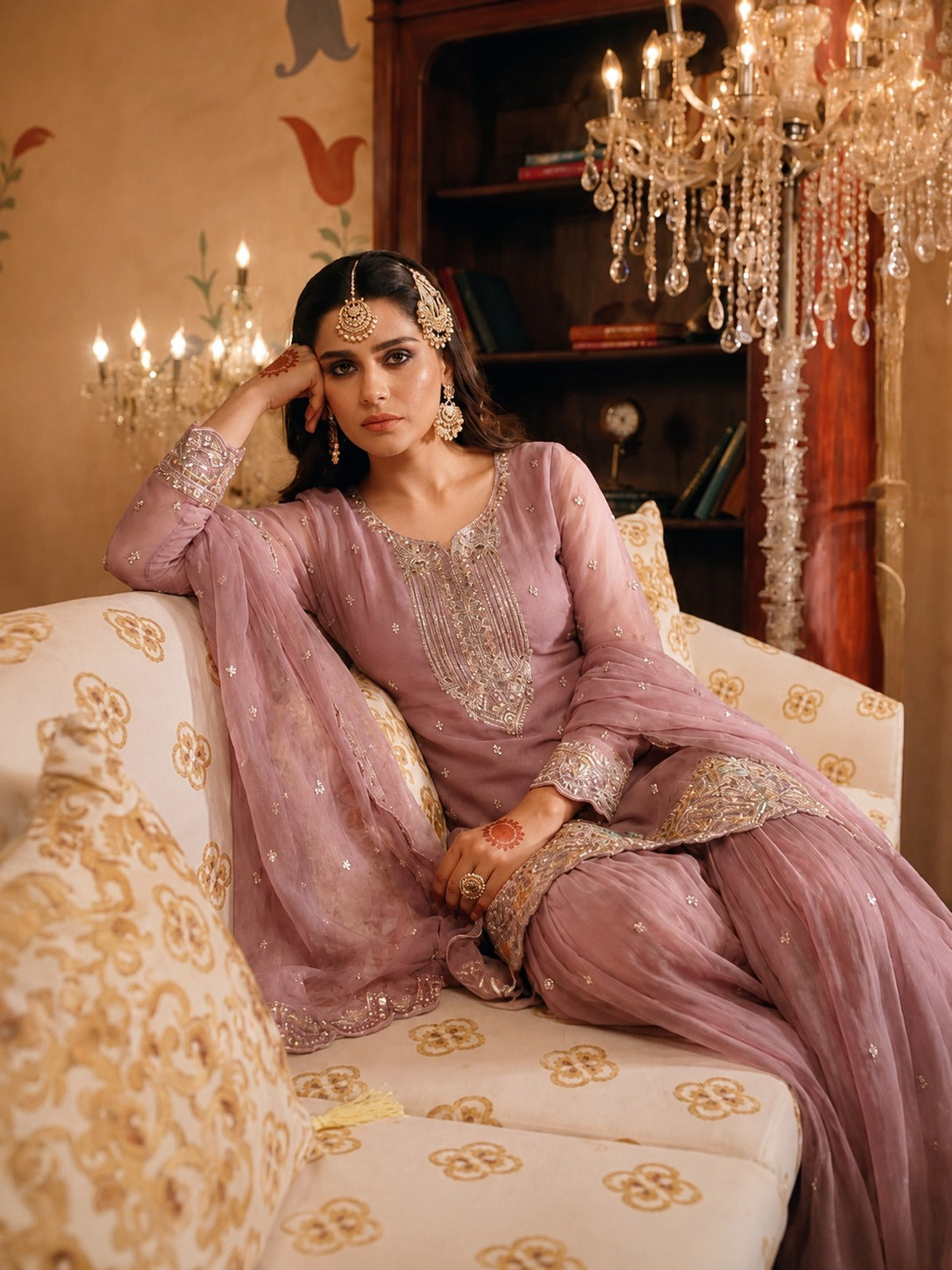Noor Embroidered Organza Kurta Sharara Set with Dupatta
