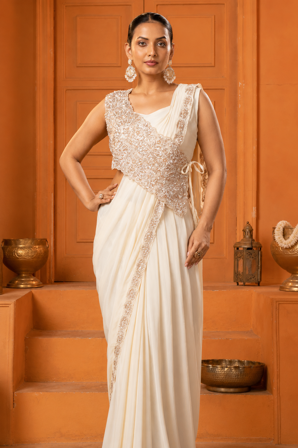 Sapphire Drape Couture Saree